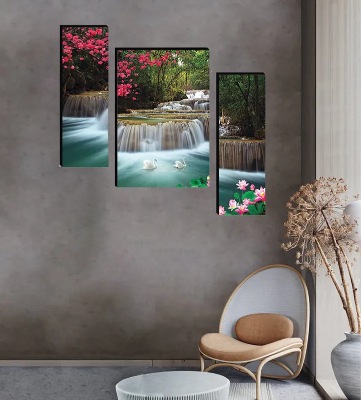 Waterfall Landscape Digital Wall Painting, photo 1 of 4
