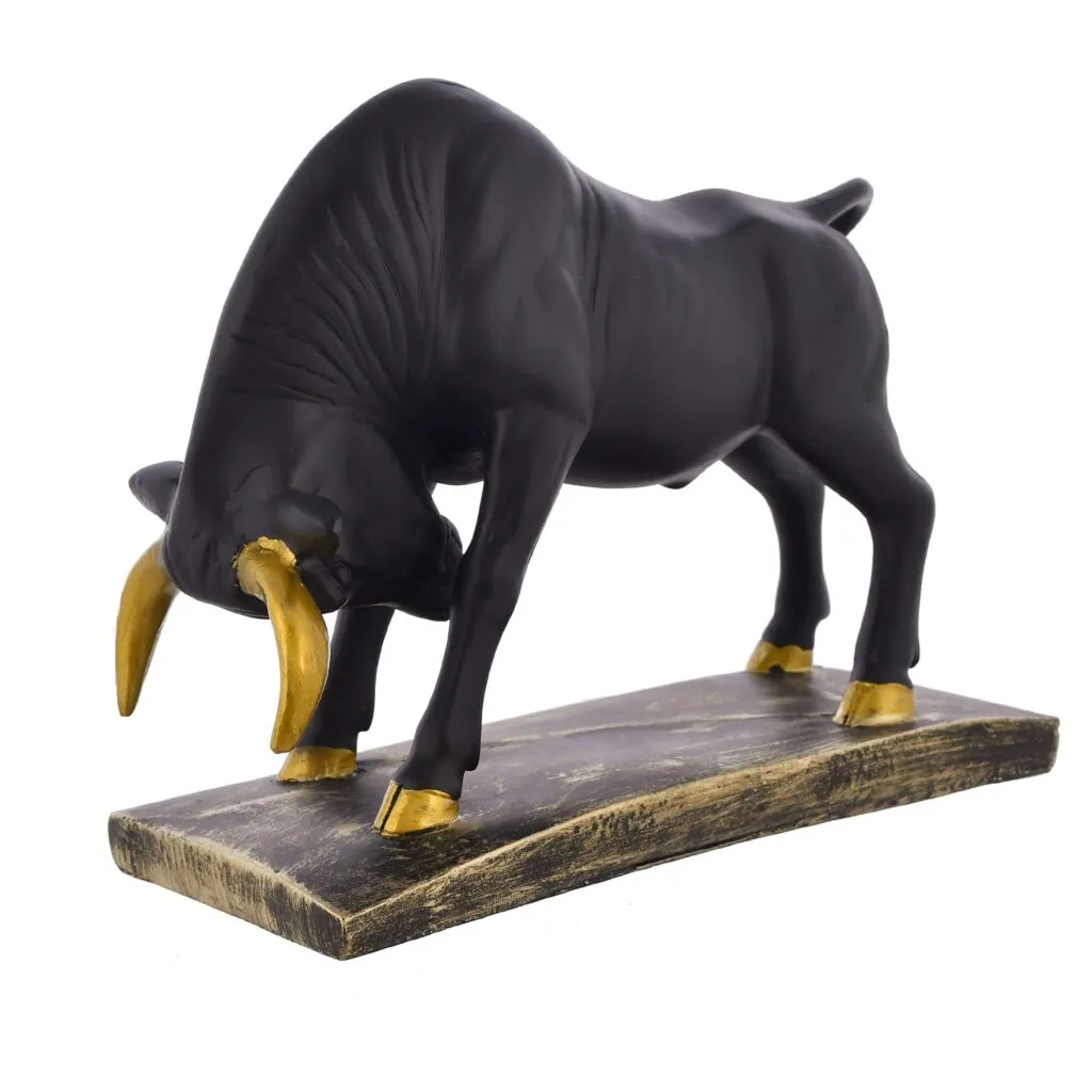 Black Resin Bull Figurine, photo 1 of 4
