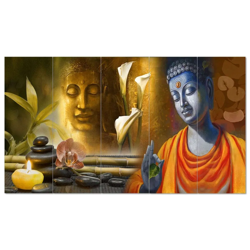 Meditating Buddha Split Wall Painting, photo 1 of 4
