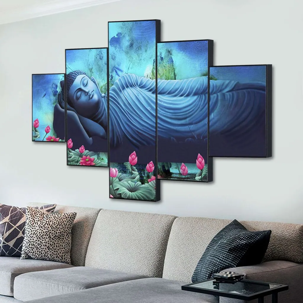 Reclining Buddha Multi-Panel Canvas Painting, photo 1 of 4