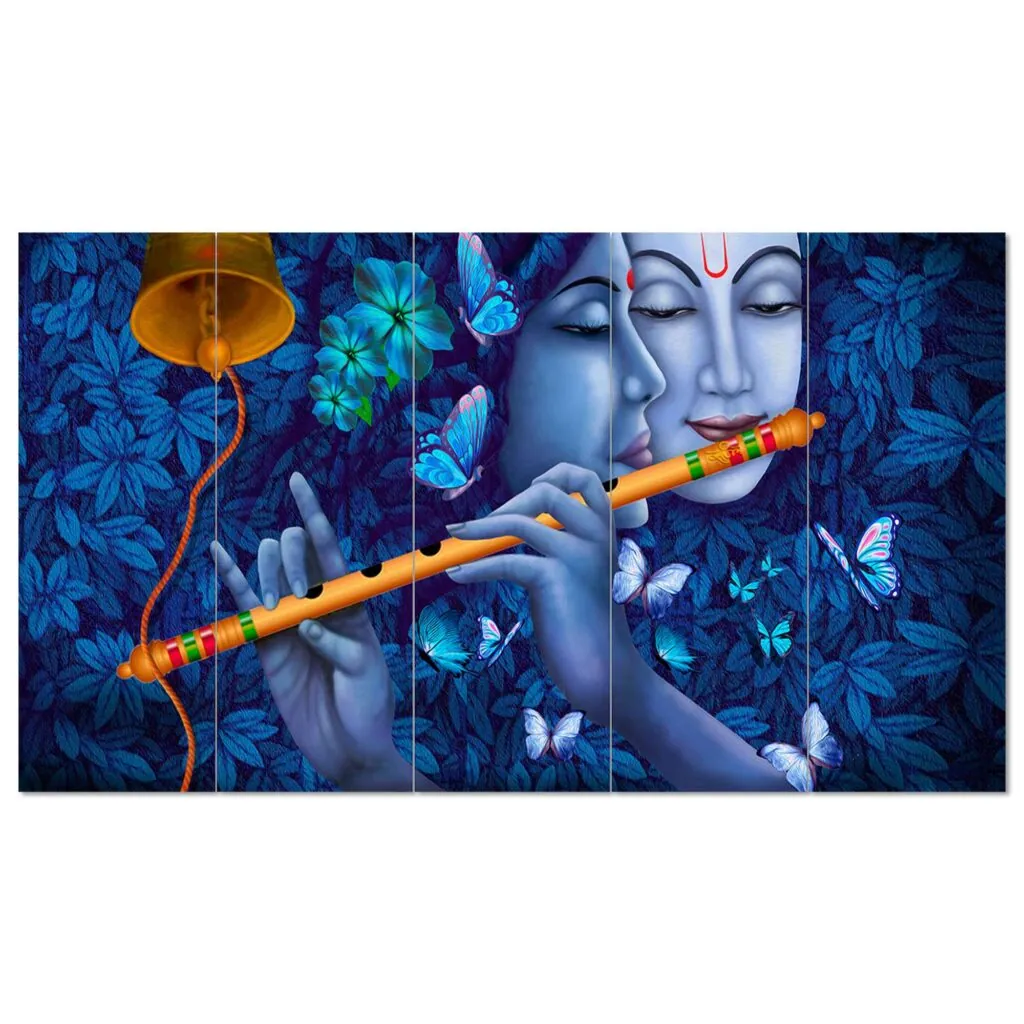 Radha Krishna Blue Wall Painting, photo 1 of 4