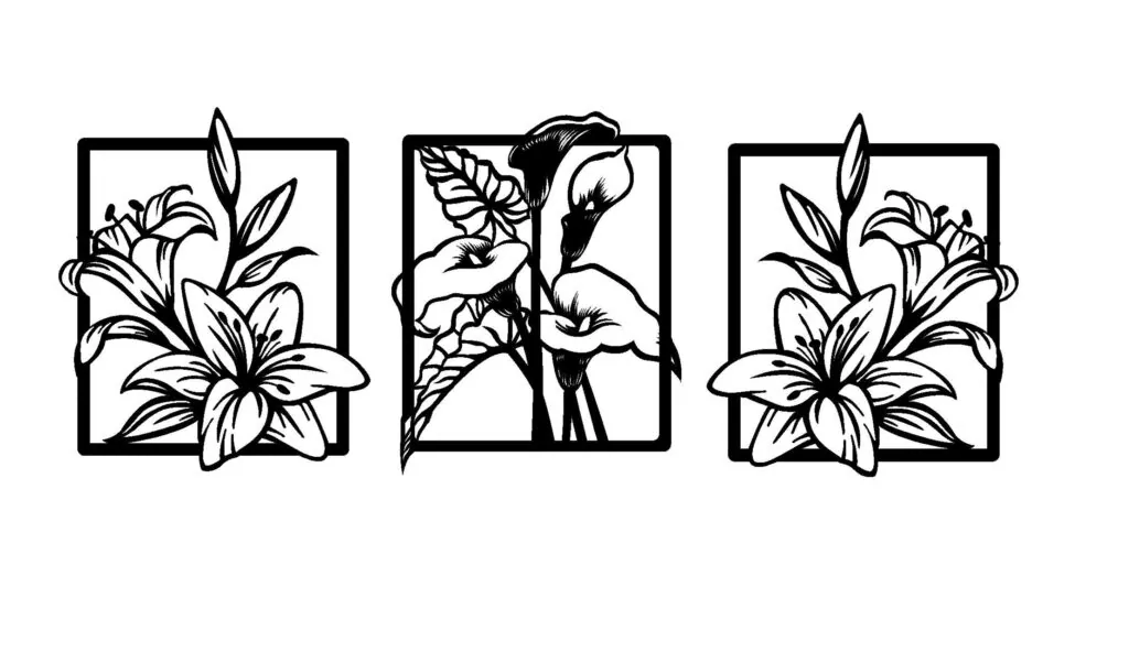 Floral Silhouette Wall Hanging Set, photo 1 of 4