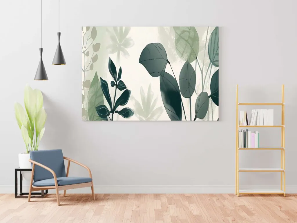 Minimalist Greenery Canvas Painting, photo 1 of 4