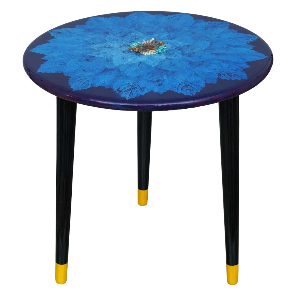 Floral Painted Wooden Side Table, photo 1 of 4