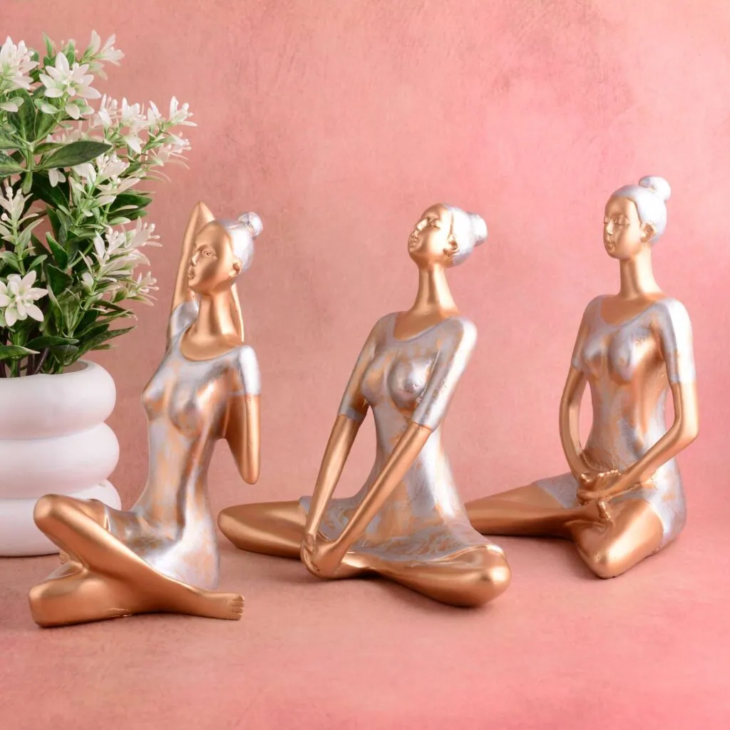 Bronze Resin Yoga Figurines Set, photo 1 of 4
