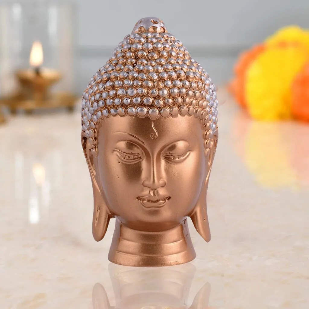 Copper Buddha Head Bust, photo 1 of 4