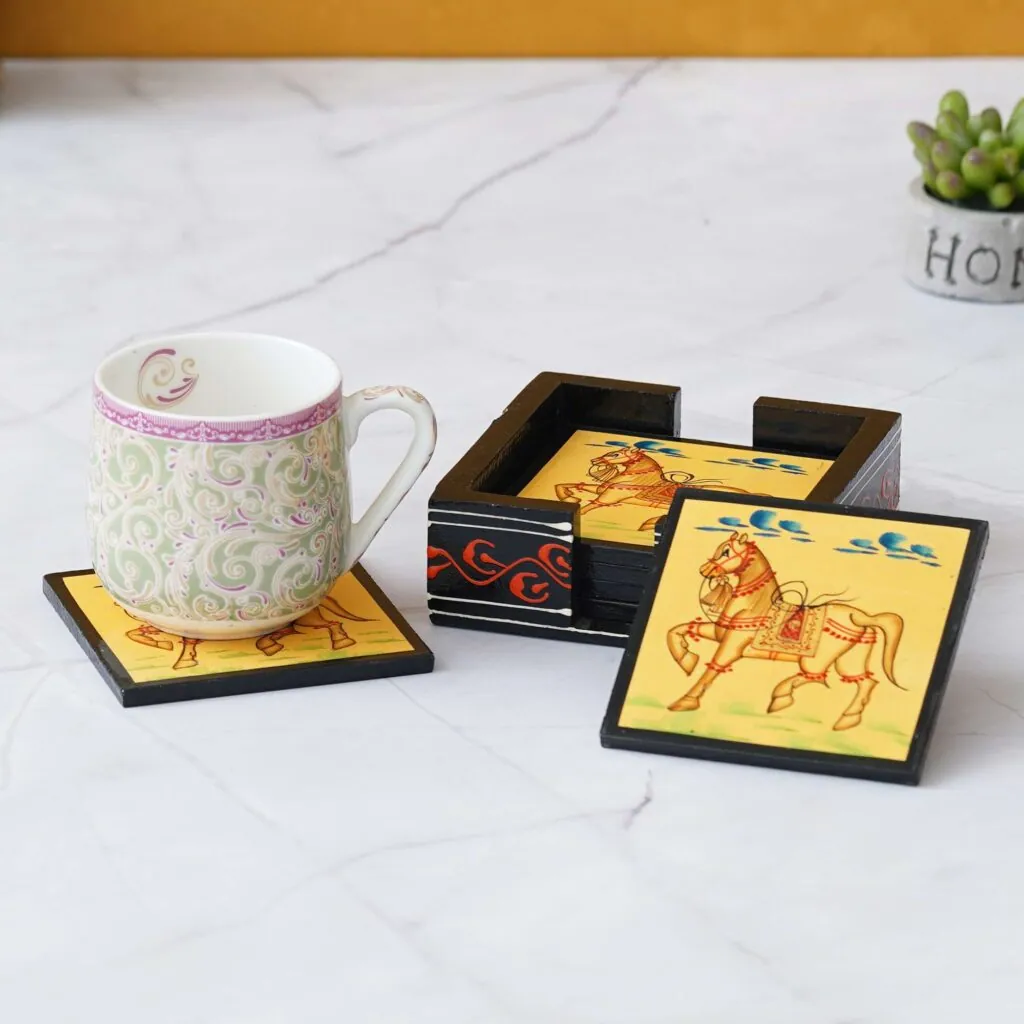 Painted Wooden Horse Coasters, photo 1 of 3