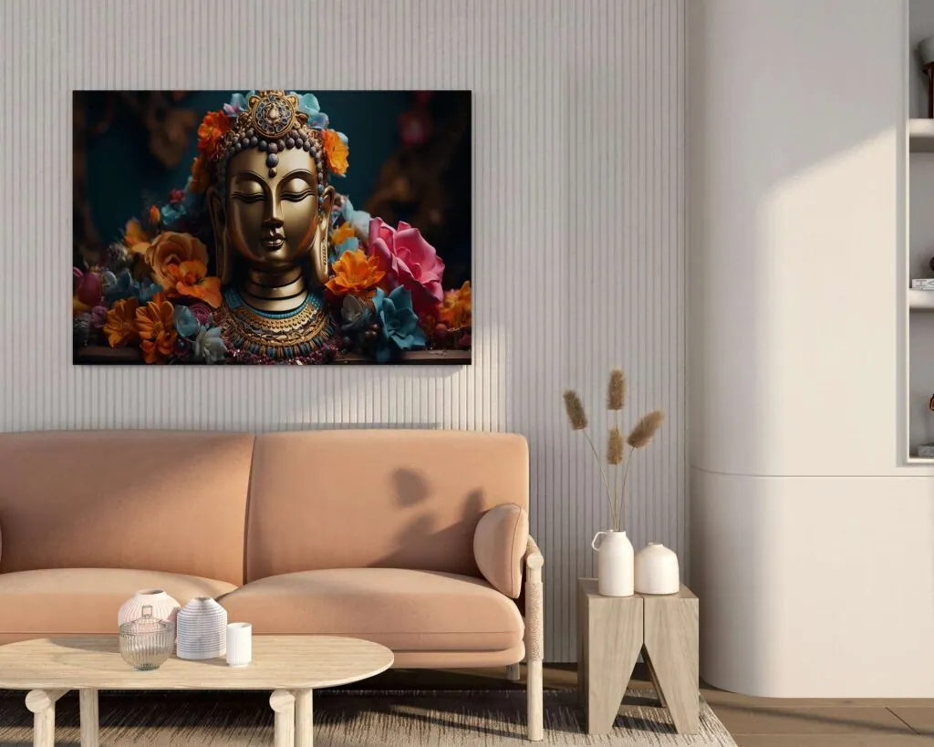 Floral Buddha Canvas Painting, photo 1 of 4