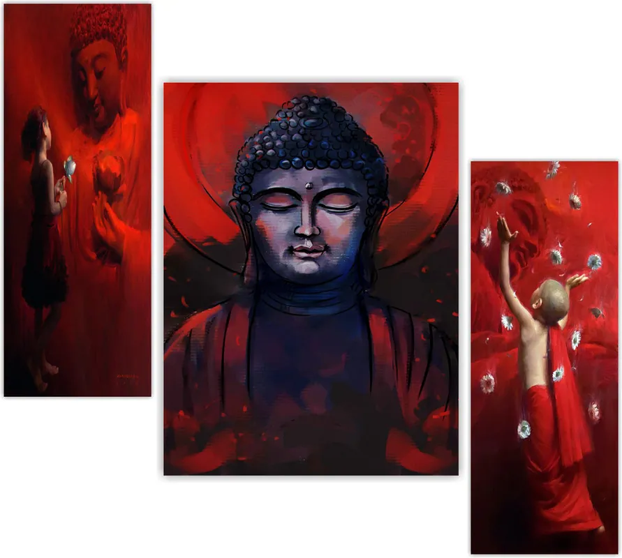 Serene Buddha Digital Wall Painting, photo 1 of 4