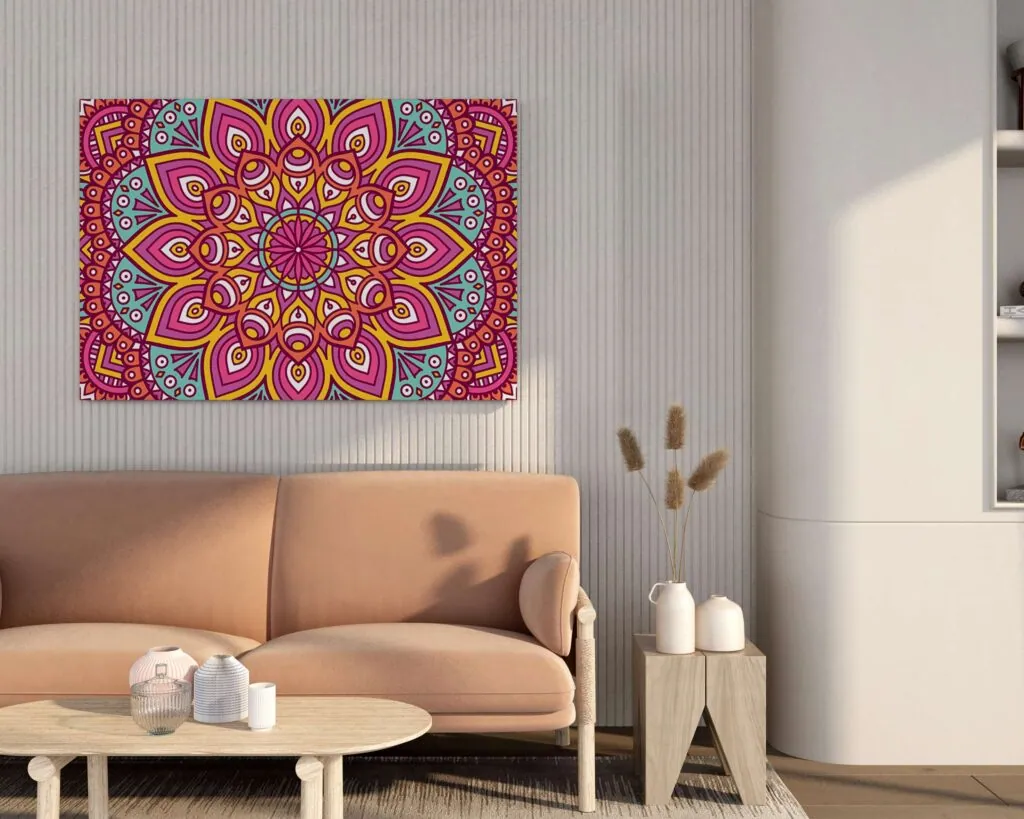 Pink Mandala Canvas Painting, photo 1 of 4