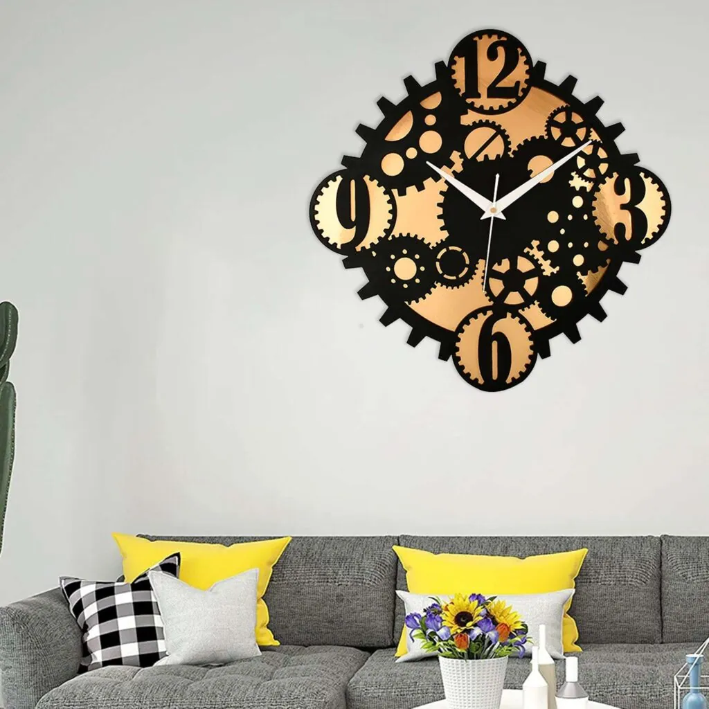 Cutout Gear Wooden Wall Clock, photo 1 of 3