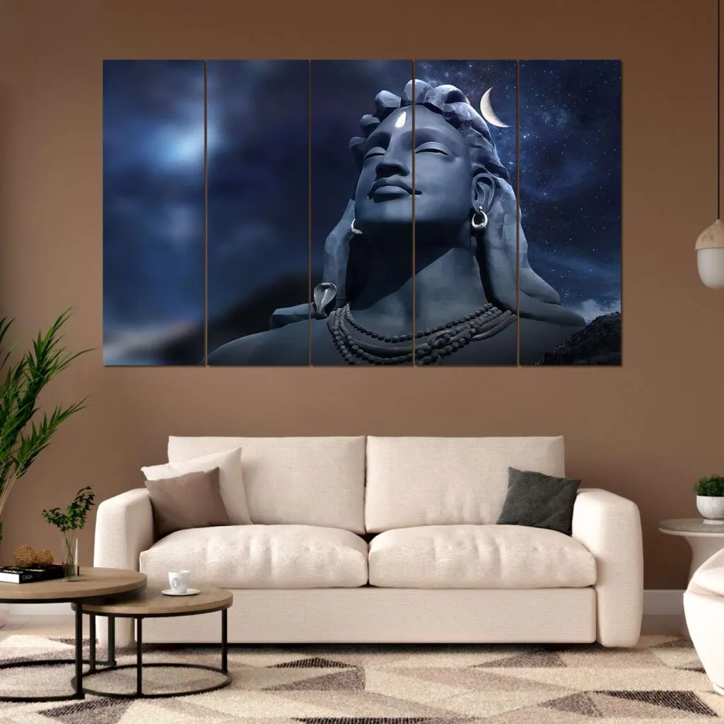 Adiyogi Shiva Multi-Panel Wall Painting, photo 1 of 4