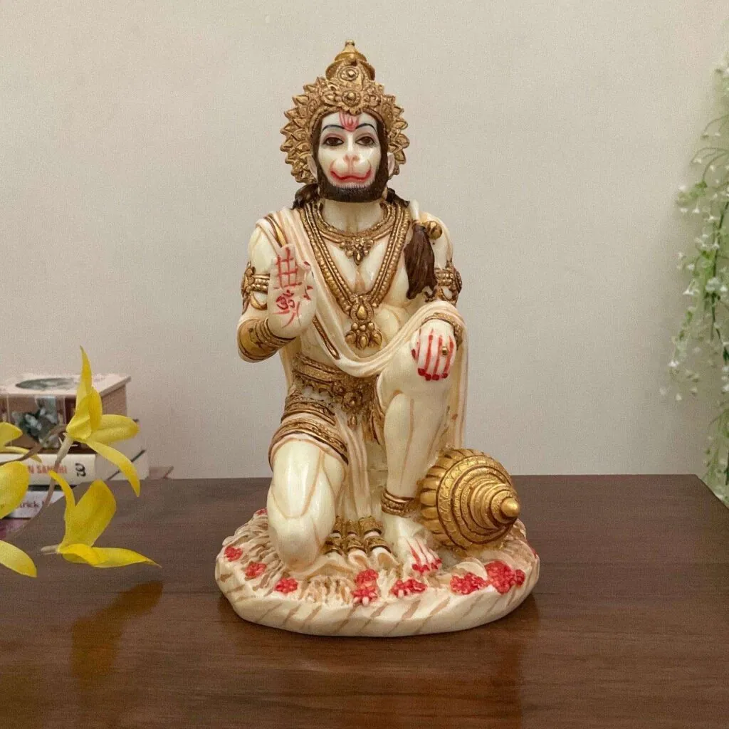 Kneeling Hanuman Marble Idol, photo 1 of 4