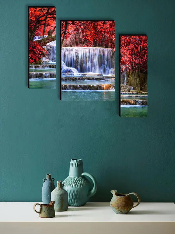 Waterfall Autumn Landscape Wall Art, photo 1 of 4