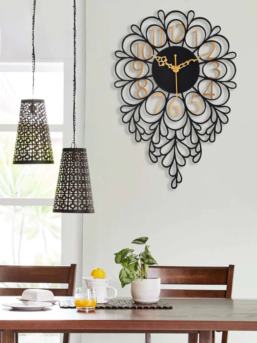 Ornate Filigree Wooden Wall Clock, photo 1 of 3