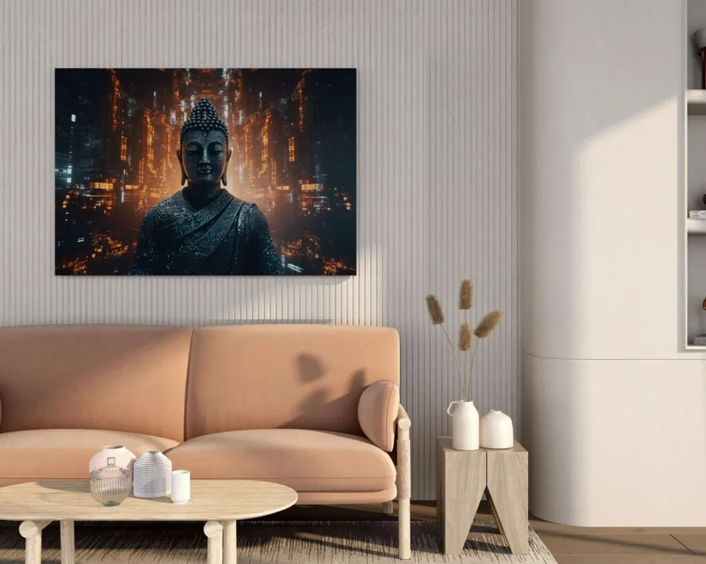 Illuminated Buddha Canvas Painting, photo 1 of 4