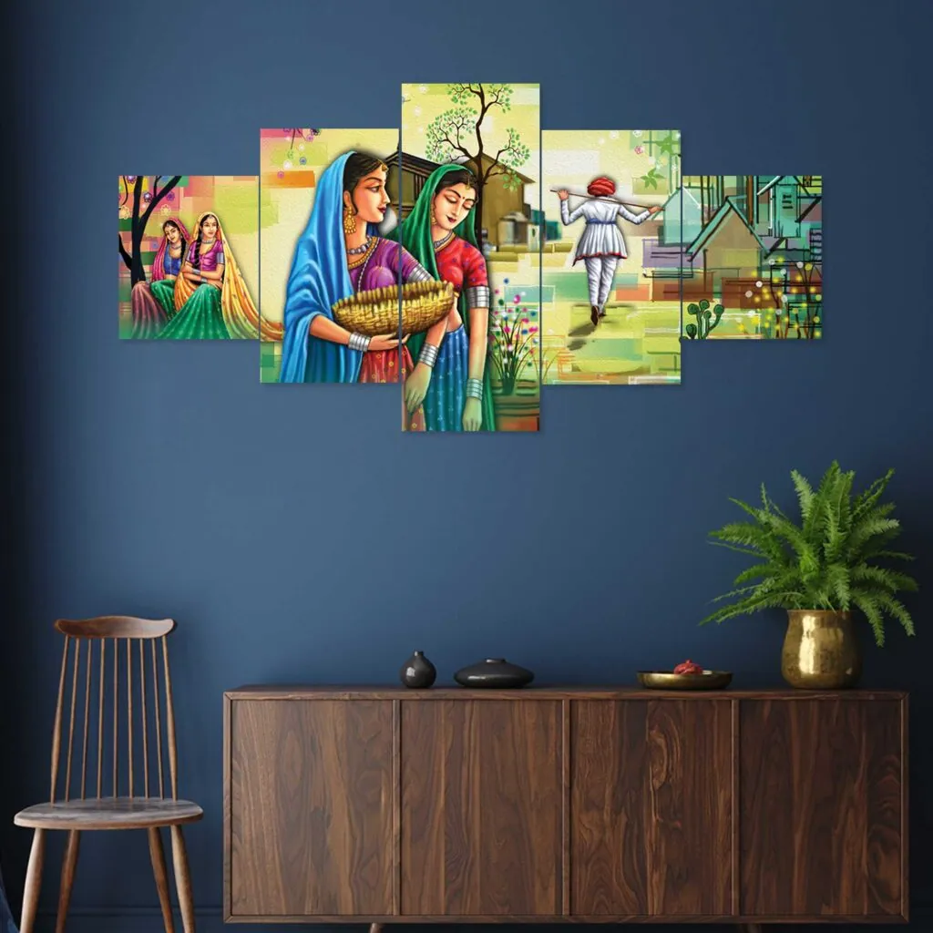 Rajasthani Village Women Wall Painting, photo 1 of 4