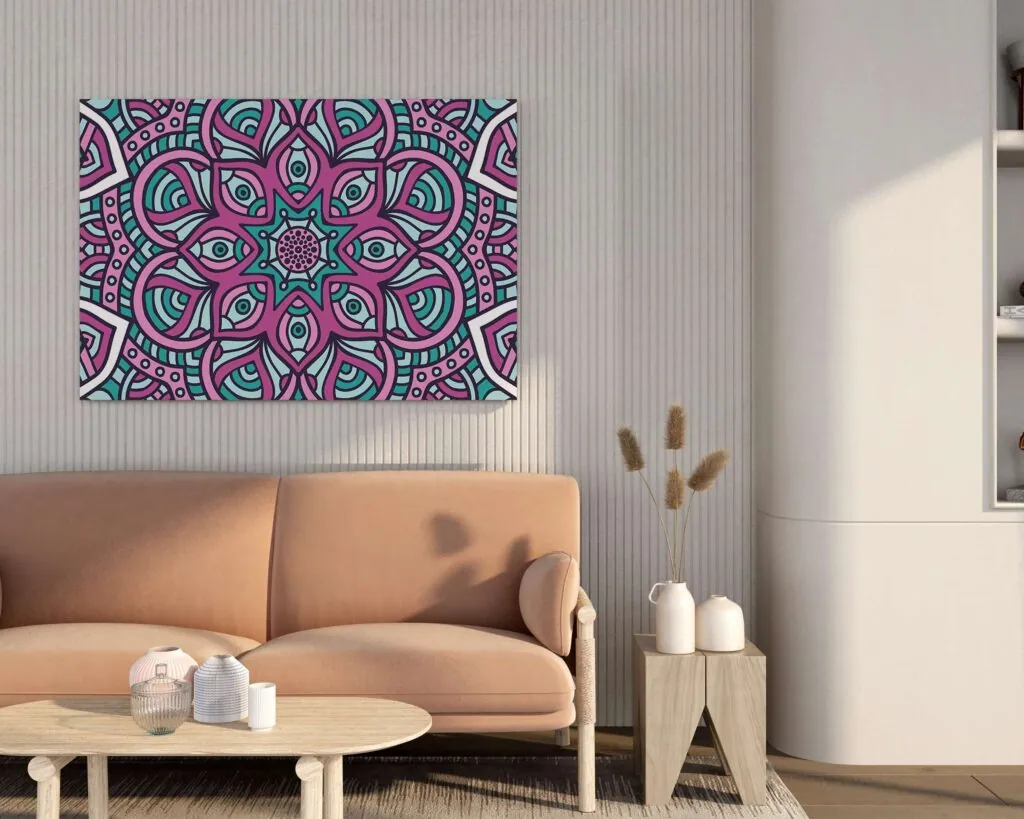 Purple Mandala Canvas Painting, photo 1 of 4