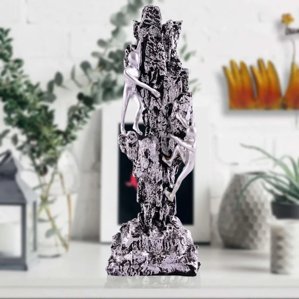 Silver Climbers Resin Mountain Showpiece, photo 1 of 4