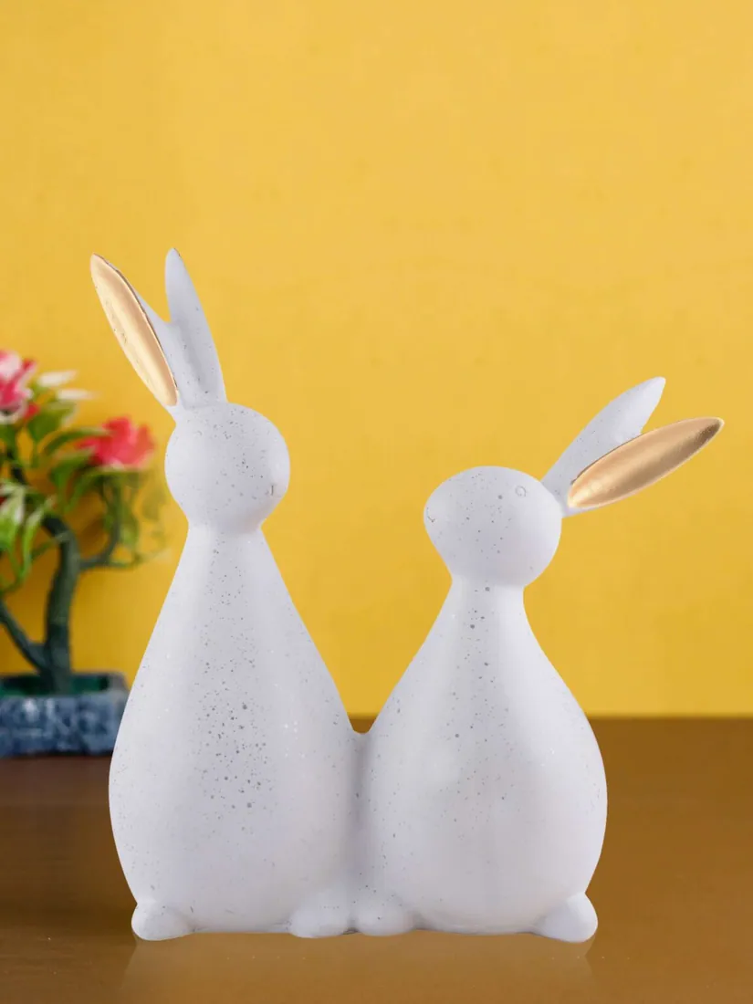 White Rabbit Pair Statues, photo 1 of 4
