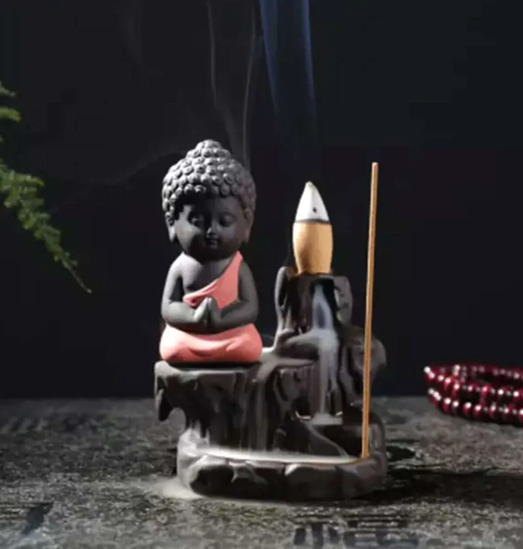 Resin Meditating Buddha Incense Burner, photo 1 of 3
