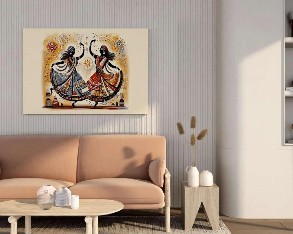 Dancing Women Folk Canvas Painting, photo 1 of 4