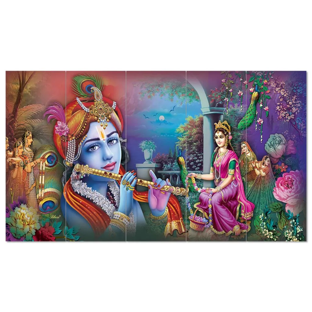 Krishna And Radha Wall Painting, photo 1 of 4