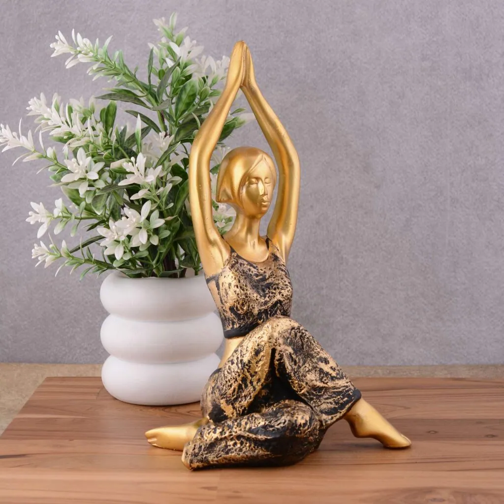 Resin Seated Yoga Woman Figurine, photo 1 of 4
