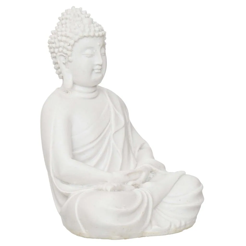 White Marble Meditating Buddha Statue, photo 1 of 4