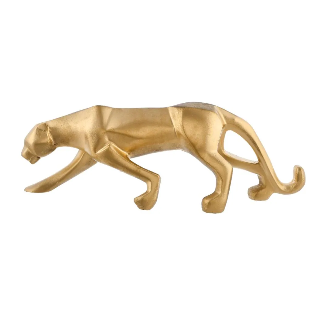 Golden Geometric Panther Resin Figurine, photo 1 of 4