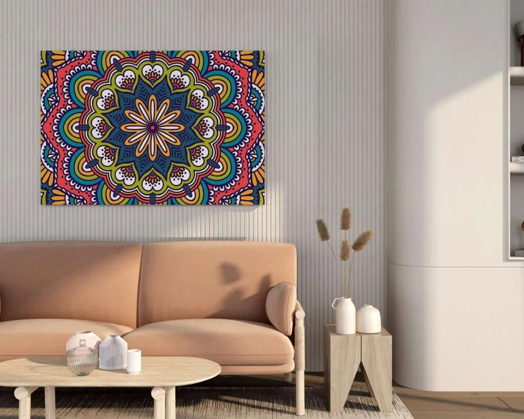 Floral Mandala Canvas Painting, photo 1 of 4