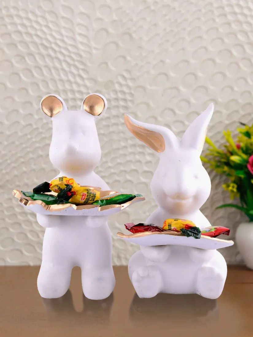 White Rabbit Trinket Tray Figurines, photo 1 of 4