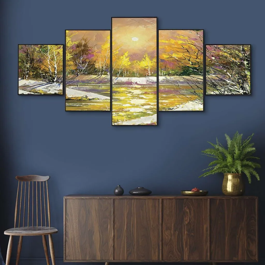 Sunlit Forest Lake Wall Painting, photo 1 of 4