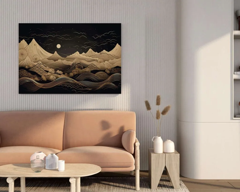 Abstract Mountain Landscape Canvas Painting, photo 1 of 4