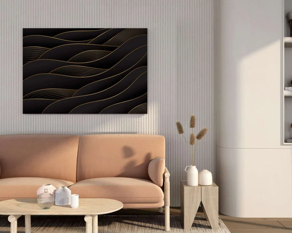 Abstract Contoured Wave Canvas Painting, photo 1 of 4