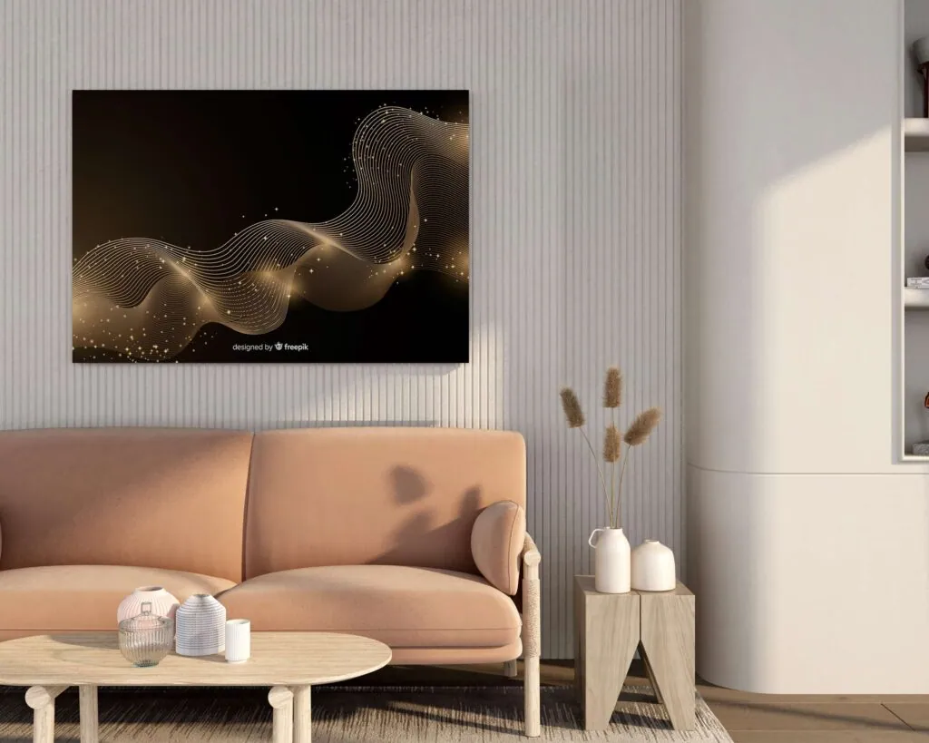 Golden Smoke Abstract Canvas Painting, photo 1 of 4