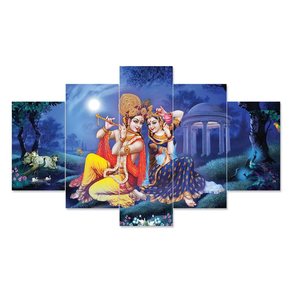 Radha Krishna Multi-Panel Wall Painting, photo 1 of 4