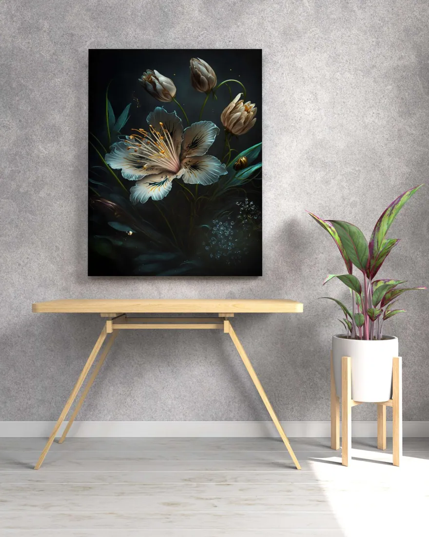 Floral Botanical Canvas Painting, photo 1 of 4