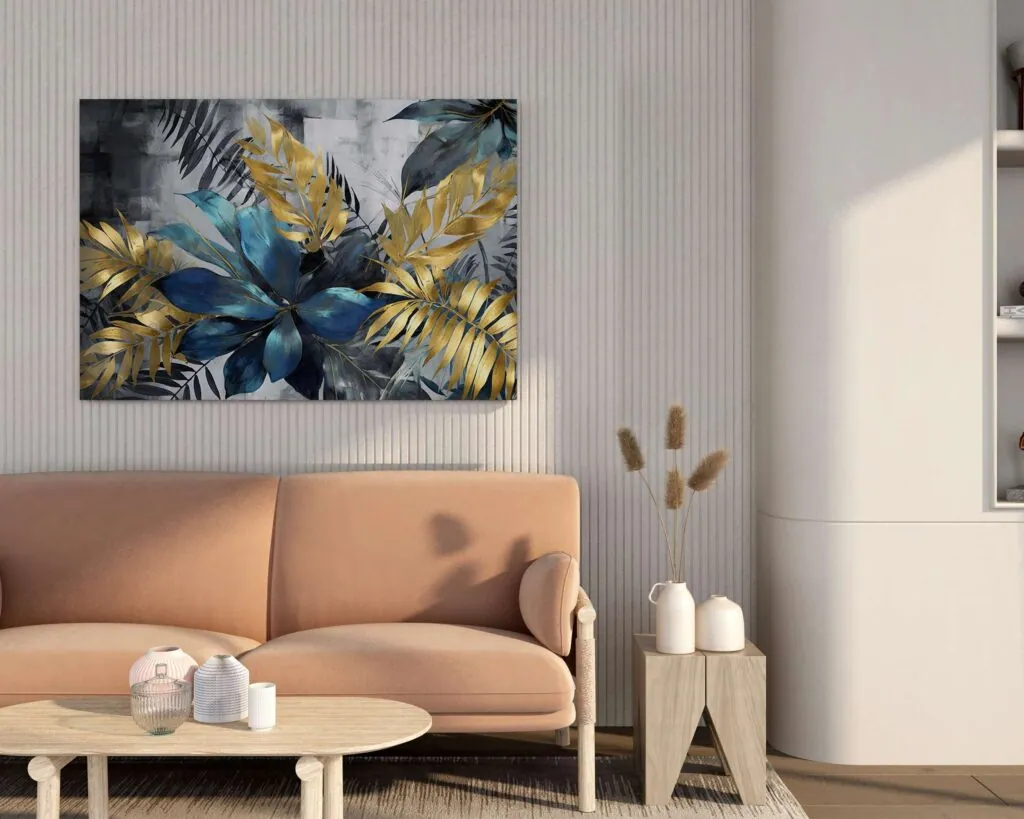 Dark Botanical Foliage Canvas Painting, photo 1 of 4