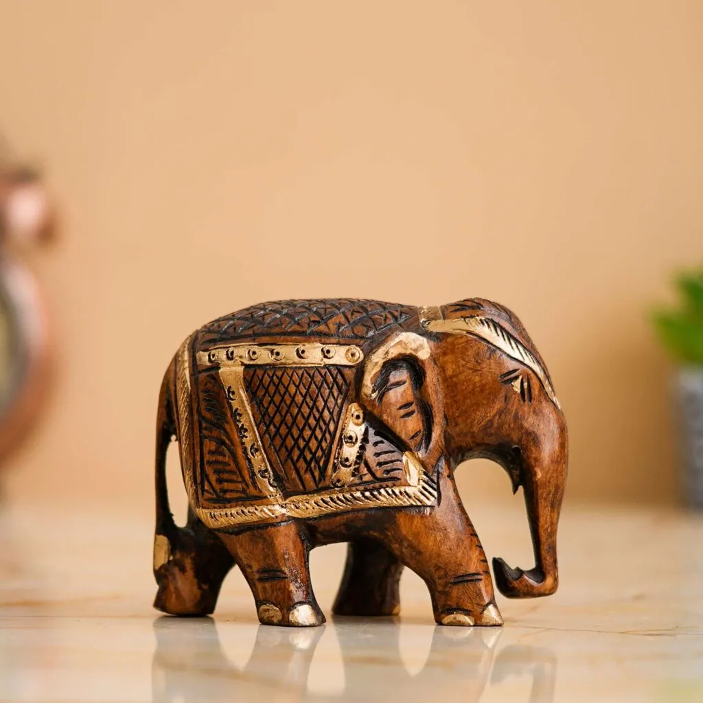 Carved Resin Elephant Figurine, photo 1 of 4