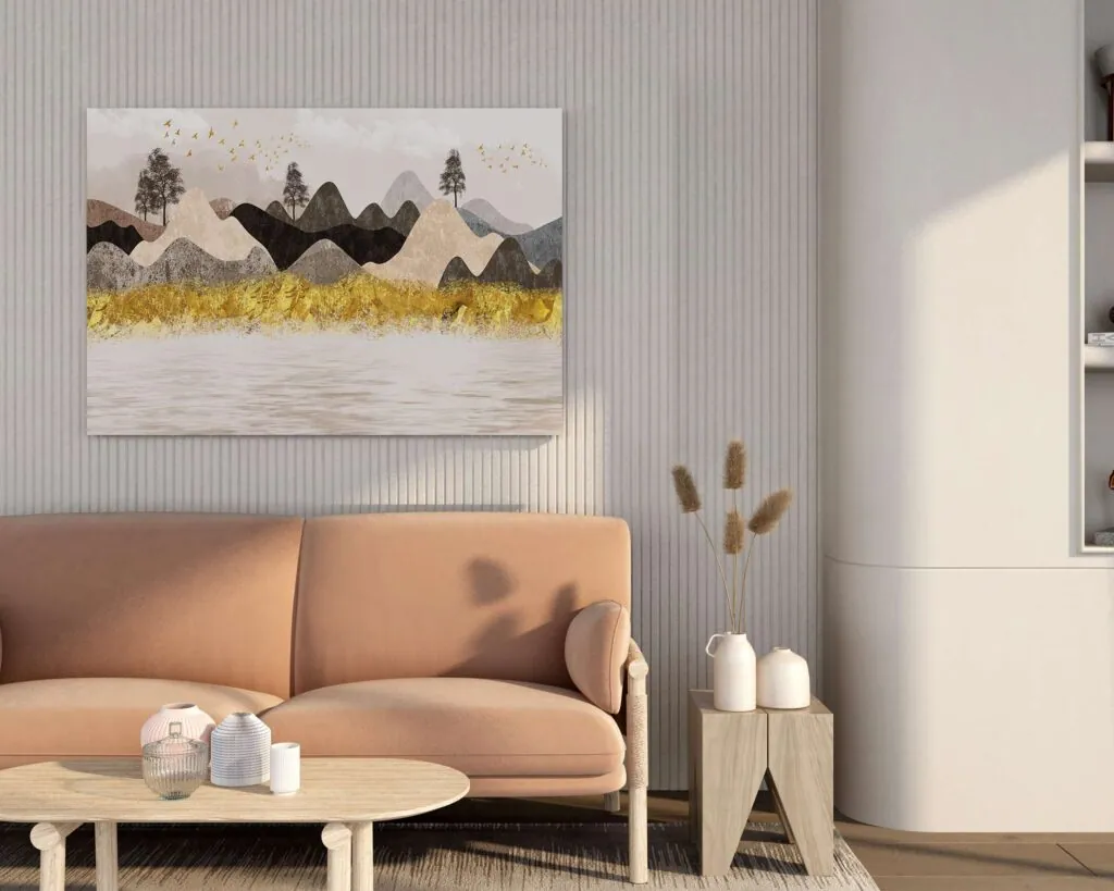 Abstract Mountain Landscape Canvas Painting, photo 1 of 4