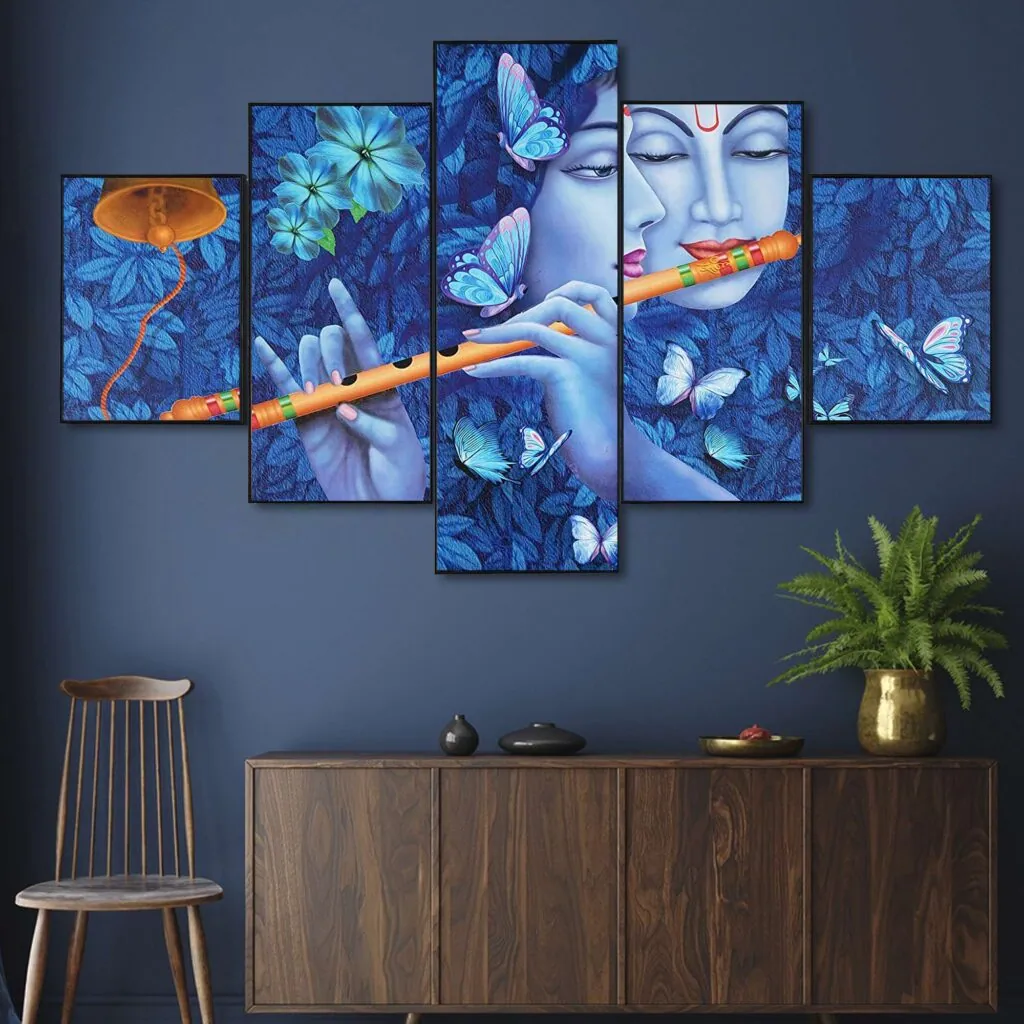 Radha Krishna Butterfly Panel Painting, photo 1 of 4