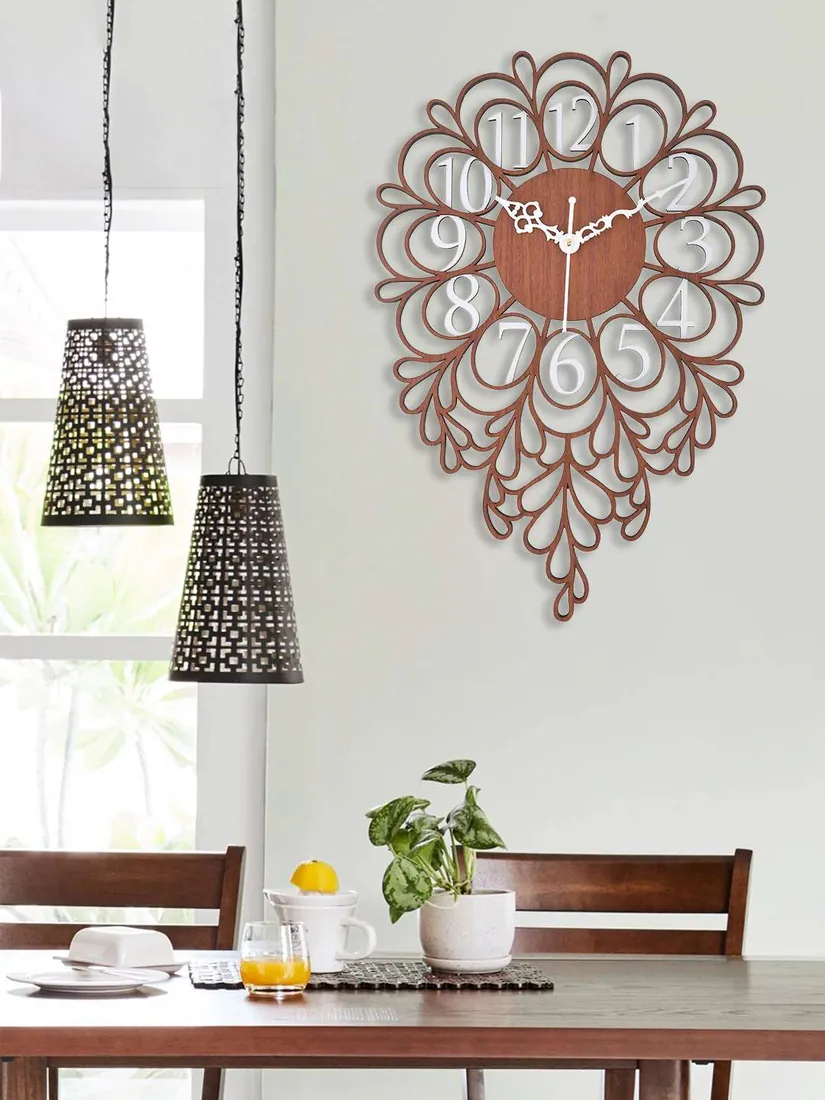 Brown Teardrop Cutout Wall Clock, photo 1 of 3