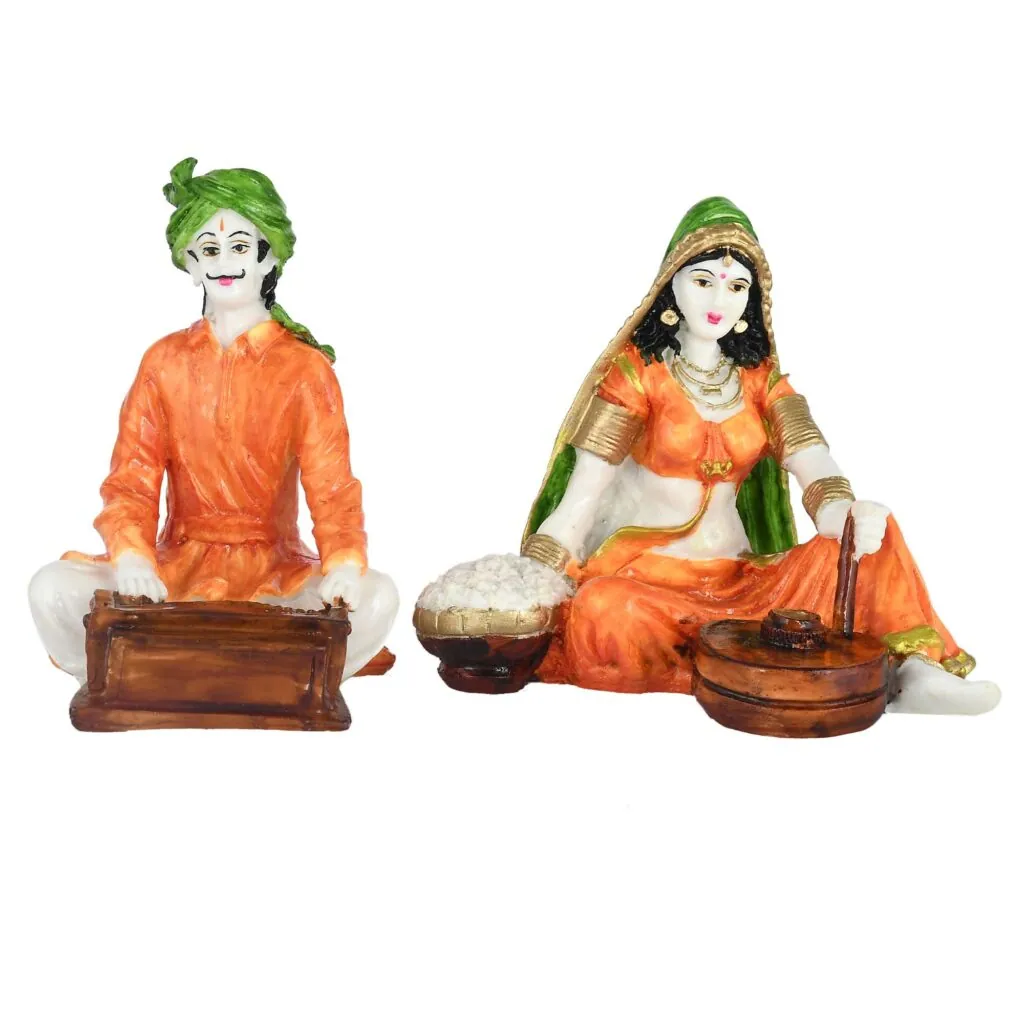 Rajasthani Couple Resin Figurine Set, photo 1 of 4