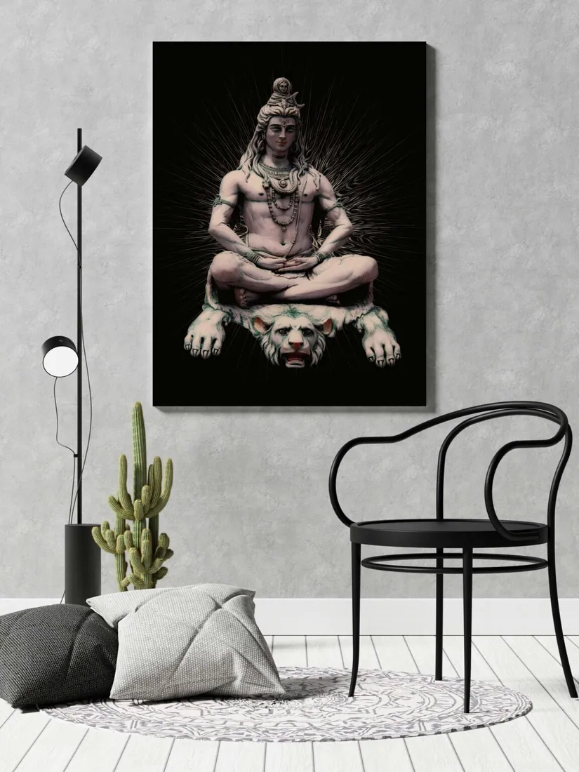 Meditating Shiva Canvas Painting, photo 1 of 4