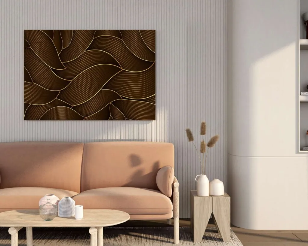 Abstract Geometric Waves Canvas Painting, photo 1 of 4