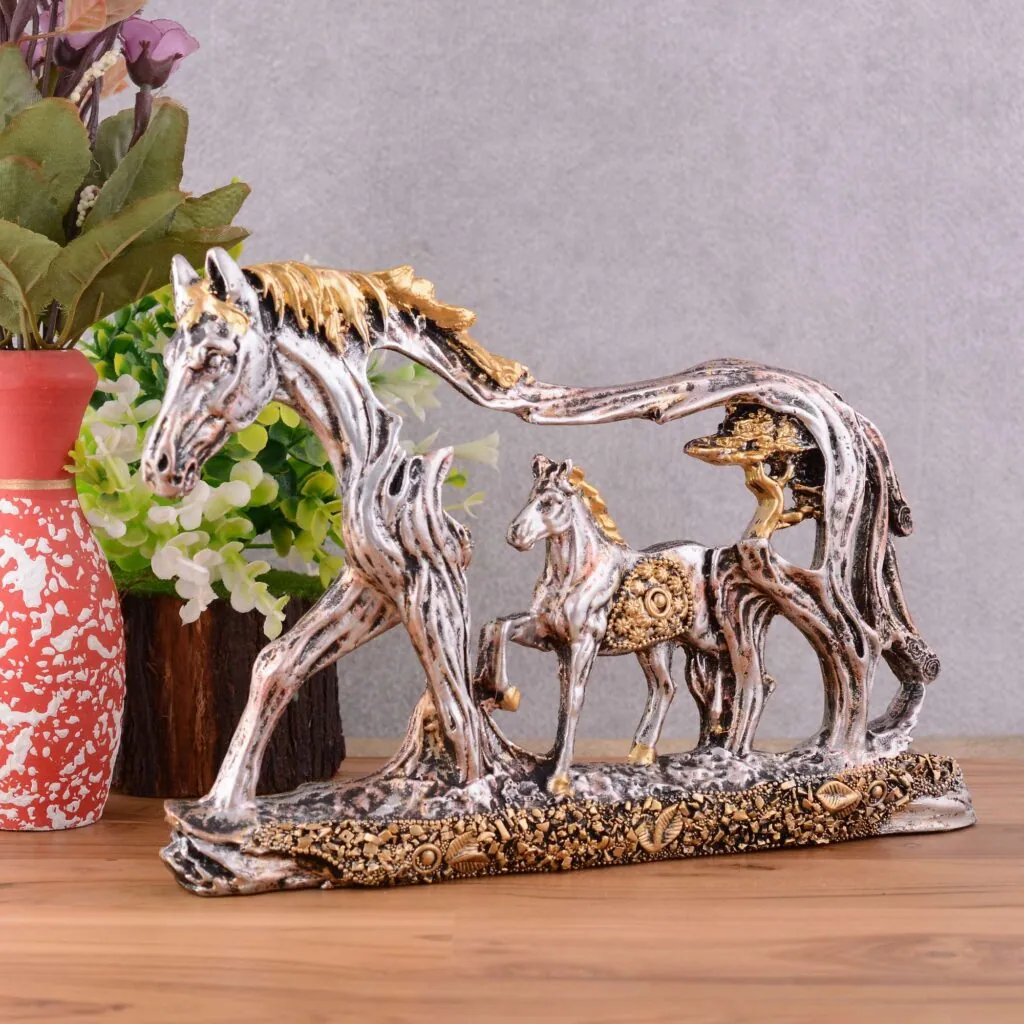 Resin Running Horse Family Sculpture, photo 1 of 4