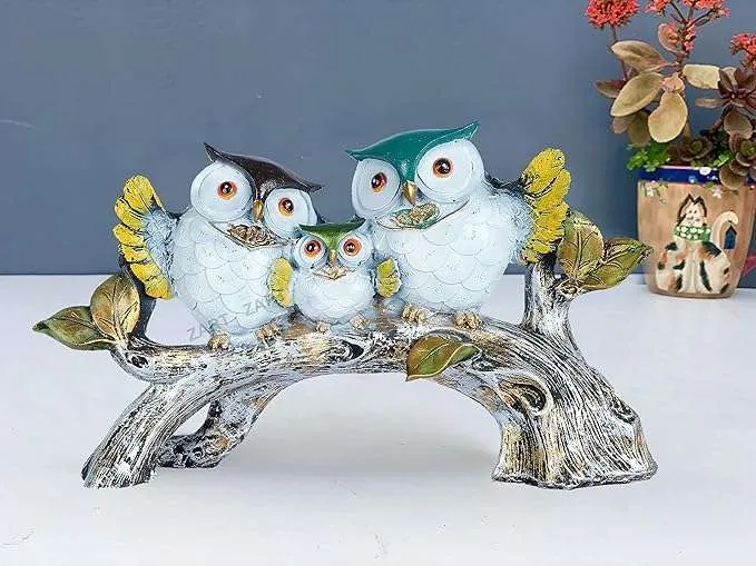 Owl Family Resin Figurine, photo 1 of 4