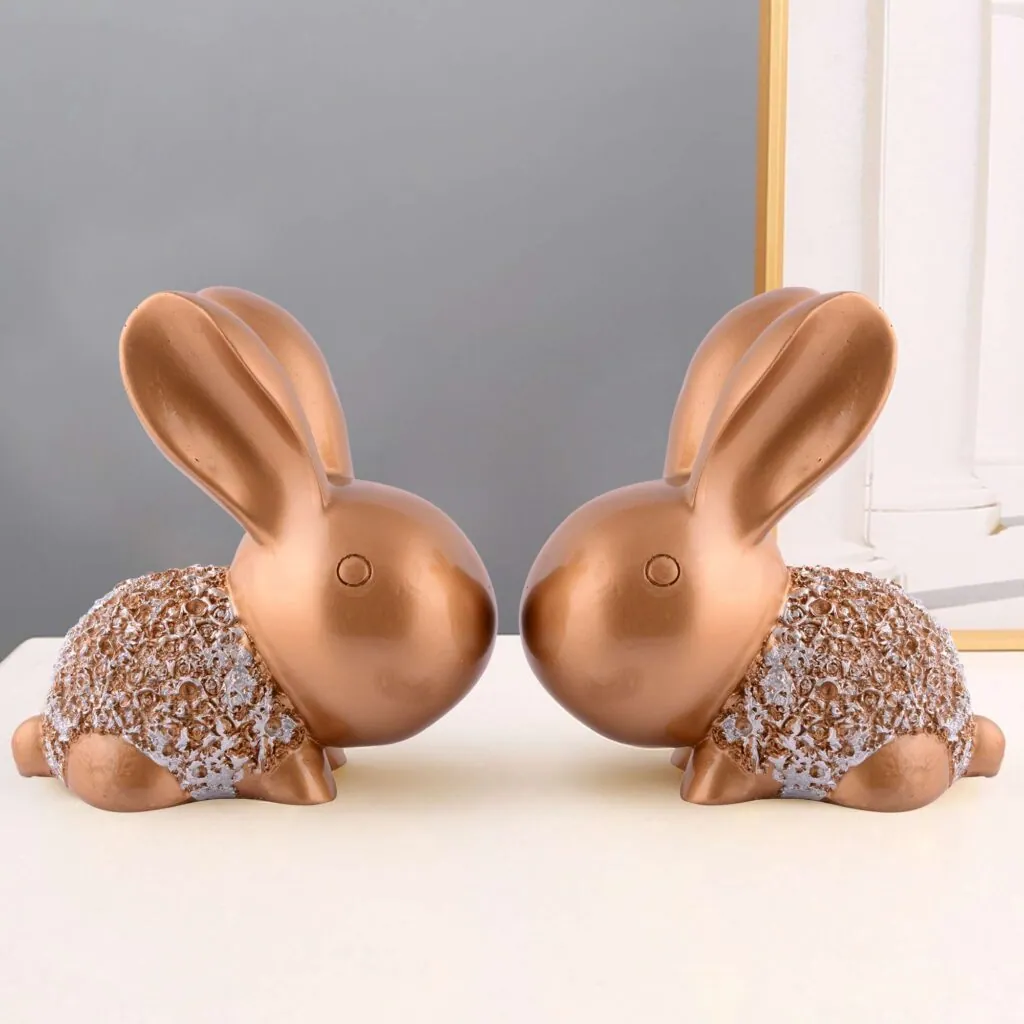 Copper Resin Rabbit Pair, photo 1 of 4
