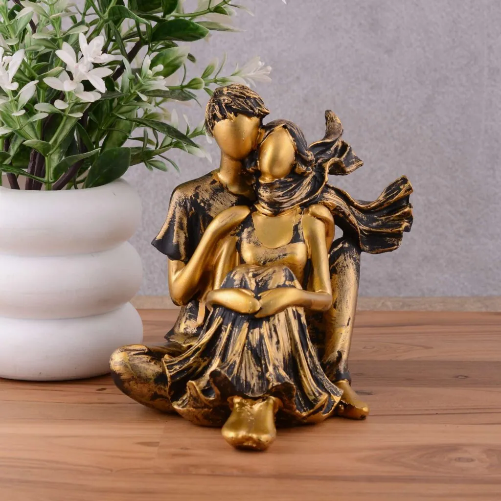 Seated Couple Resin Figurine, photo 1 of 4